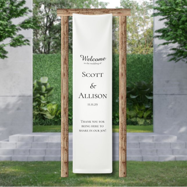 Elegant Fabric Wedding Sign Custom Welcome Banner (Elegant Fabric Drape Wedding Sign Banners)