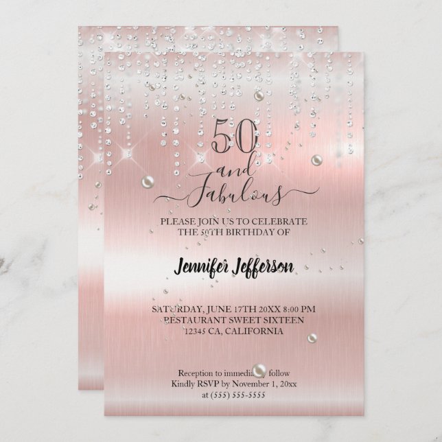 Elégant fabuleux anniversaire Invitation (Devant / Derrière)