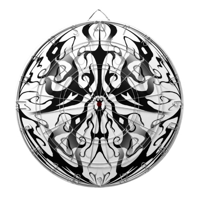 Elegant Face in Fire and Flames Tribal Design  Dartboard (Front)