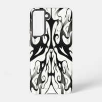 Elegant Face in Fire and Flames Tribal Design