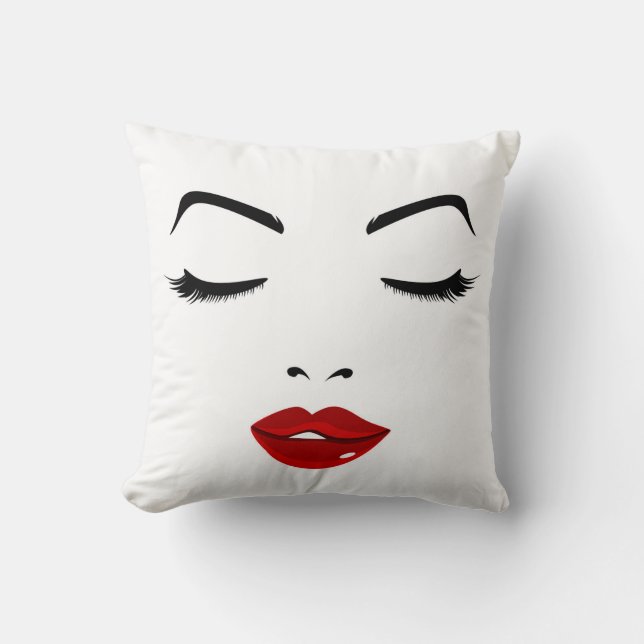 Elegant Face Throw Pillow (Front)
