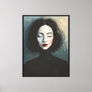 Elegant Faceless Lady Modern Portrait Canvas Print