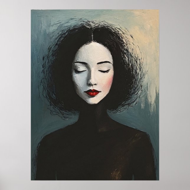 Elegant Faceless Lady Modern Portrait Poster (Front)