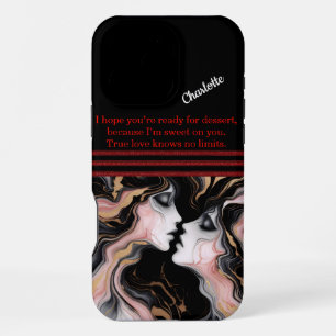 Elegant faces in abstract iPhone 16 pro max case