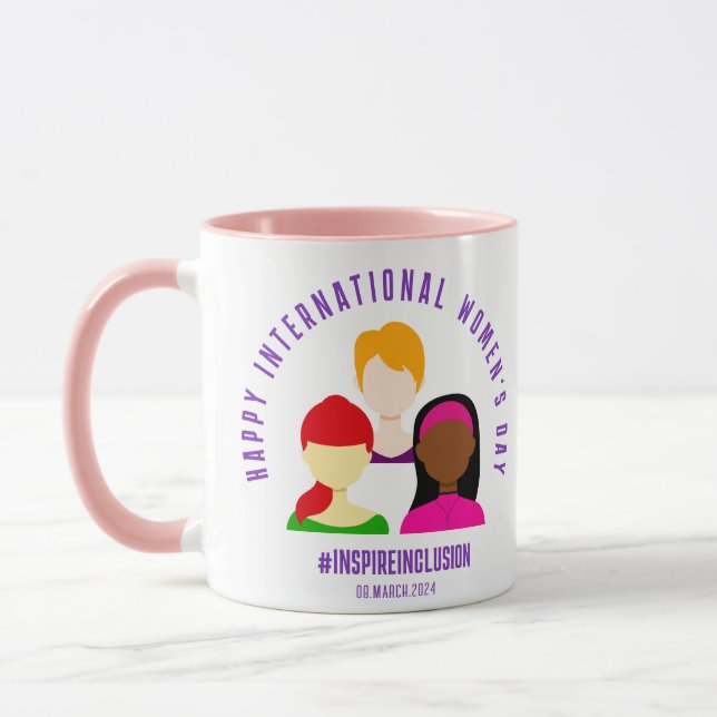 Elegant Faces International Women's Day March 8 Mug (Left)