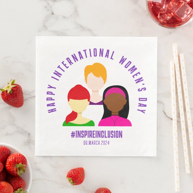Elegant Faces International Women's Day March 8 Napkin (Insitu)