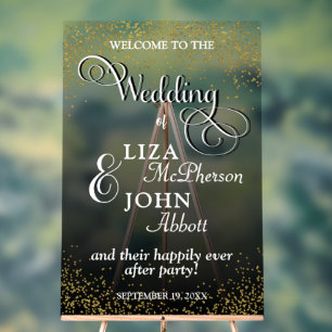 Elegant Faded Black Wedding Acrylic Sign