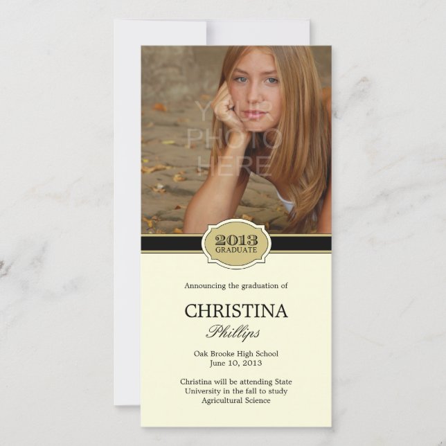 Élégant Faire-part de graduation de phoque (Devant)