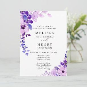 Élégant Faire-part de mariage à fleurs rose Script