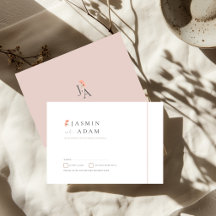 Élégant faire-part de mariage à monogramme floral