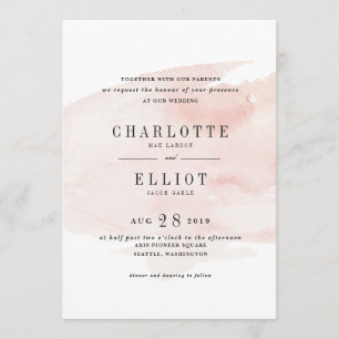 Elégant Faire-part de mariage aquarelle   Brouille