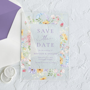Élégant Faire-Part de Mariage aux Fleurs Sauvages