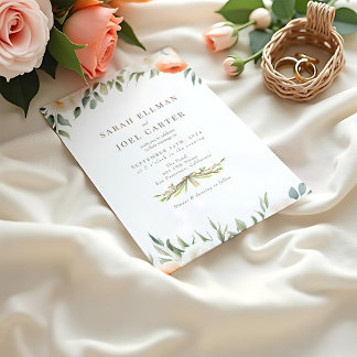 Élégant Faire-part de mariage botanique Ethérée