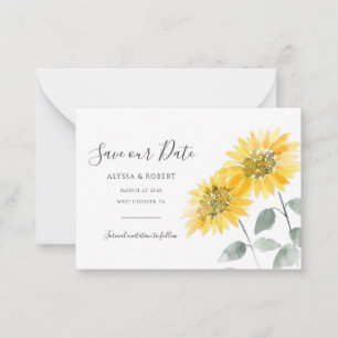 Élégant Faire-Part de Mariage Botanique Tournesol
