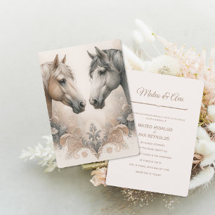 Élégant Faire-part de mariage Cheval