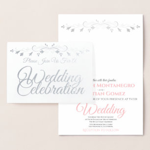 Élégant Faire-part de mariage chic d'argent et de