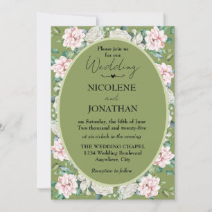 Élégant Faire-part de mariage d'accolade florale