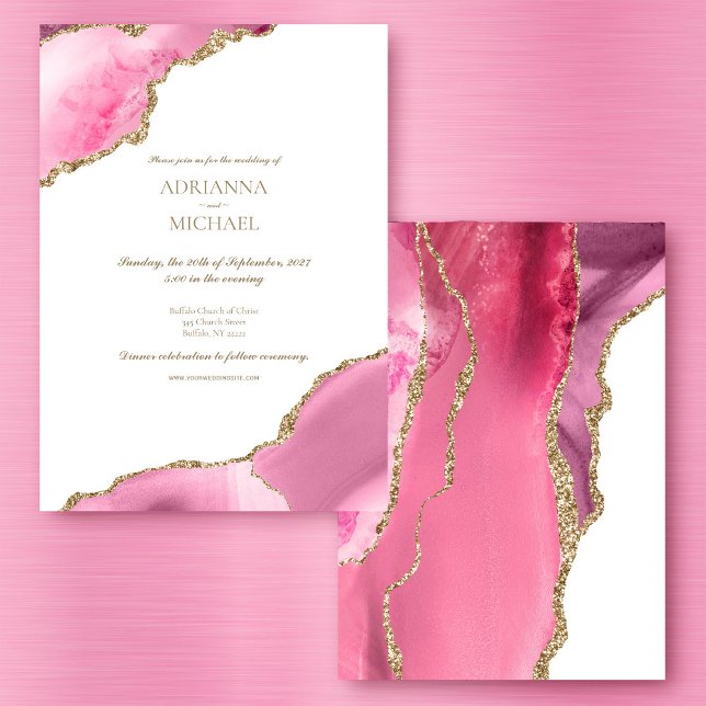 Élégant Faire-part de mariage d'âge or rose (Créateur téléchargé)