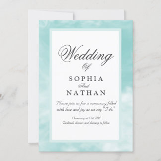 Elégant Faire-part de mariage d'aquarelle Aqua
