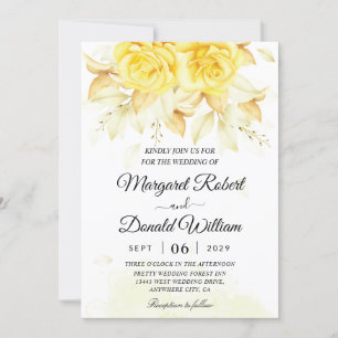 Elégant Faire-part de mariage d'aquarelle florale 
