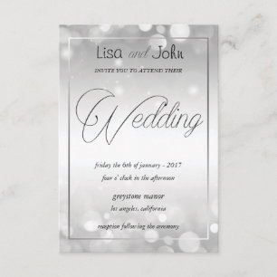 Élégant Faire-part de mariage d'argent