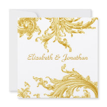 Élégant Faire-part de mariage de balayage Gold