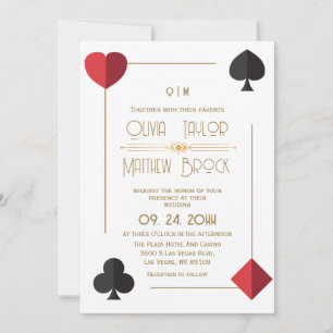 Élégant Faire-part de mariage de carte de jeu Mono