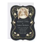 Élégant Faire-part de mariage de Chouettes Art Nou