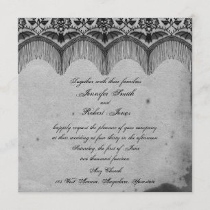 Élégant Faire-part de mariage de dentelle gothique