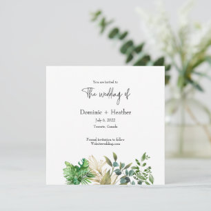 Élégant Faire-part de mariage de feuille botanique