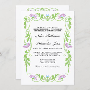 Élégant Faire-part de mariage de fleurs et de perl