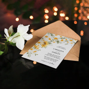 Élégant Faire-part de mariage de la marguerite de