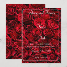 Elégant Faire-part de mariage de Roses Rouges