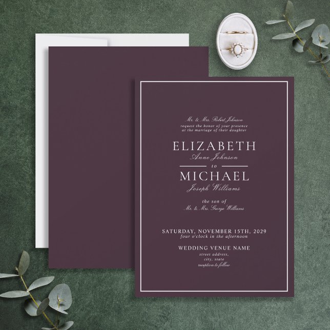 Élégant Faire-part de mariage de script classique  (Créateur téléchargé)