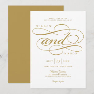 Élégant Faire-part de mariage de script de calligr