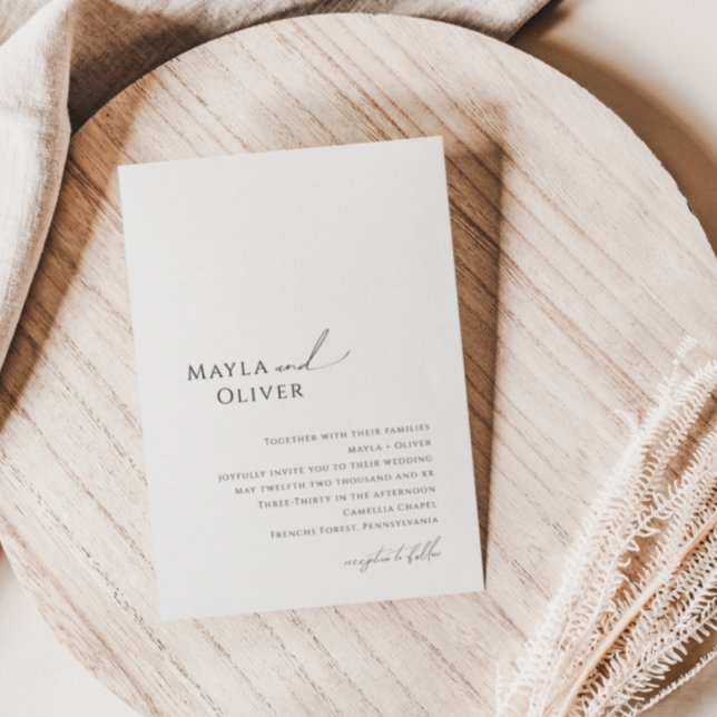 Élégant Faire-part de mariage de script minimalist (Créateur téléchargé)