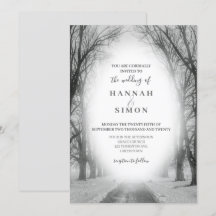 Élégant Faire-part de mariage des pins d'hiver