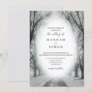 Élégant Faire-part de mariage des pins d'hiver