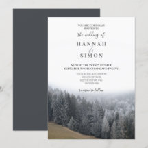 Élégant Faire-part de mariage des pins d'hiver