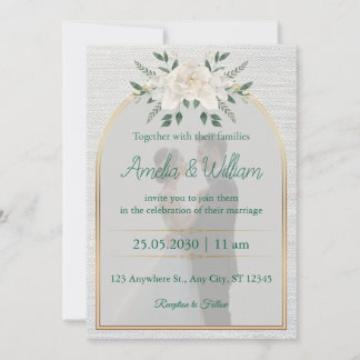 Elégant Faire-part de mariage en arc floral avec o