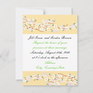 Élégant Faire-part de mariage en fleurs jaunes