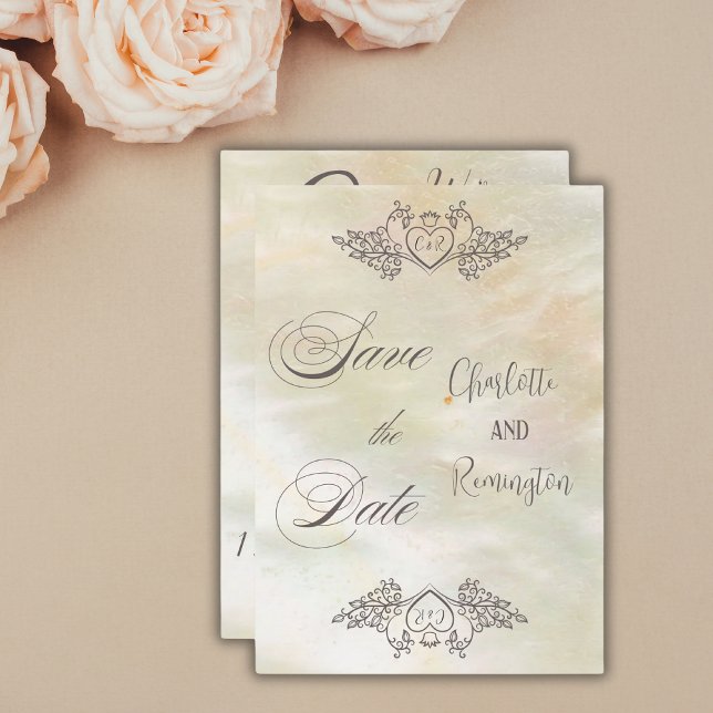 Élégant Faire-Part de Mariage en Nacre de Pêche  (Créateur téléchargé)