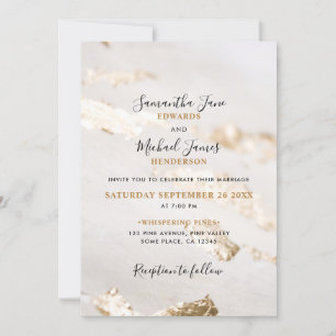 Élégant Faire-part de mariage Faux Gold Foil