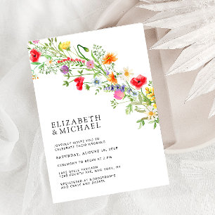 Élégant Faire-part de mariage Fleur sauvage