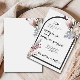 Élégant Faire-part de mariage Fleur sauvage blanc