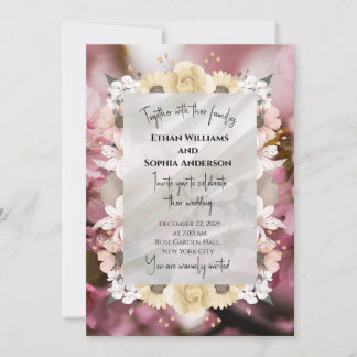 Élégant Faire-part de mariage Floral