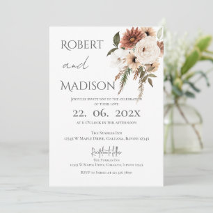 Élégant Faire-part de mariage Floral