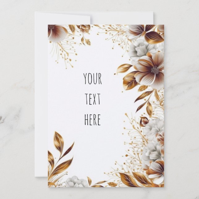 Élégant Faire-part de mariage Floral (Devant)