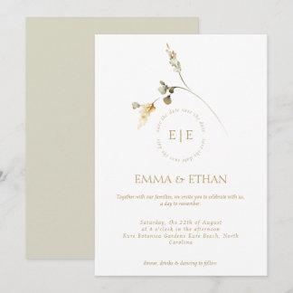 Élégant Faire-part de mariage Floral