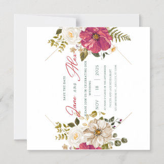 🌸 Élégant Faire-part de mariage Floral 🌸